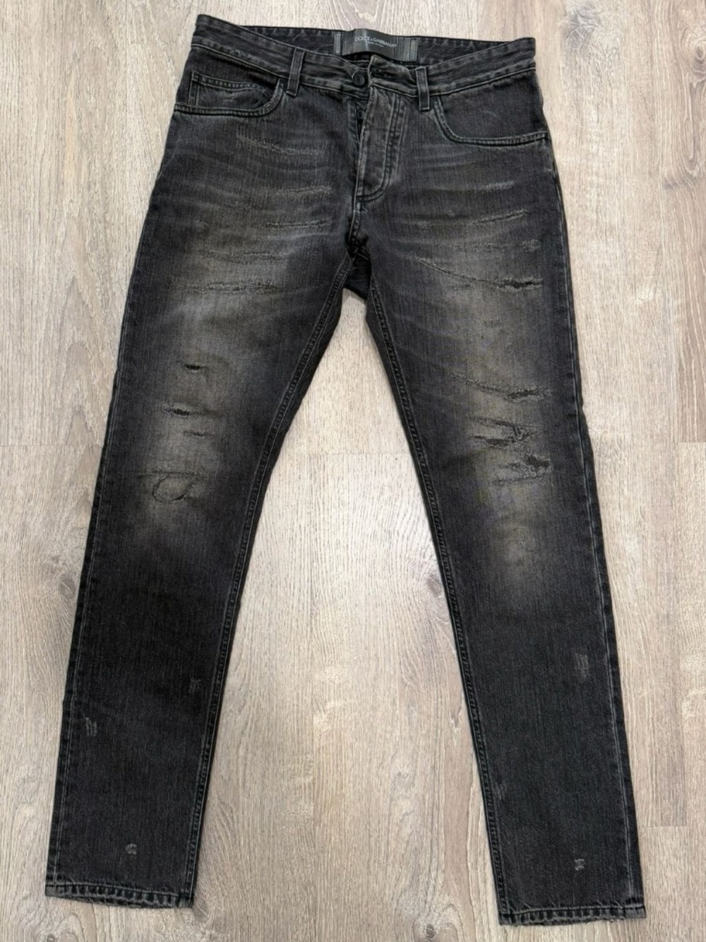 Dolce & Gabbana 16 Classic Distressed Jeans Faded Black IT 46 Like New